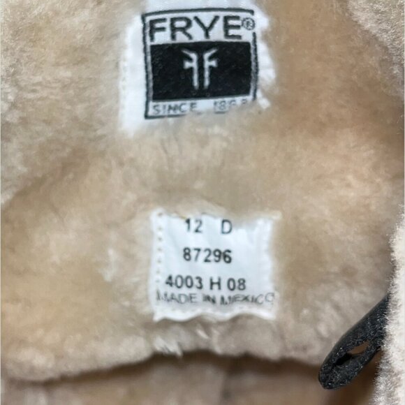 Frye Vintage Black Leather High Boots Women’s Size 12 - Picture 12 of 14